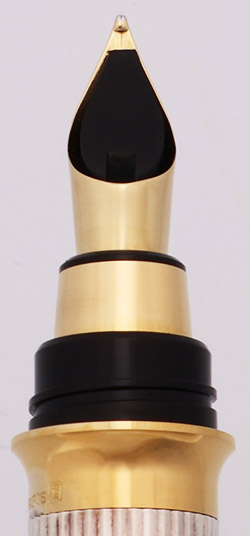 S T Dupont Montparnasse XL Fountain Pen - Silver Lined 